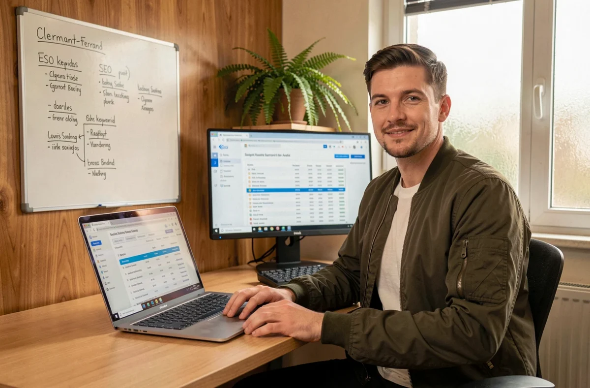 Consultant SEO de l'agence LeDupplex travaillant sur un audit de référencement à Clermont-Ferrand