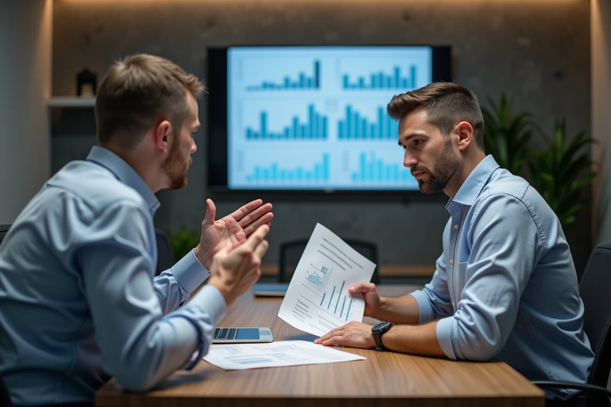 Deux hommes discutant d