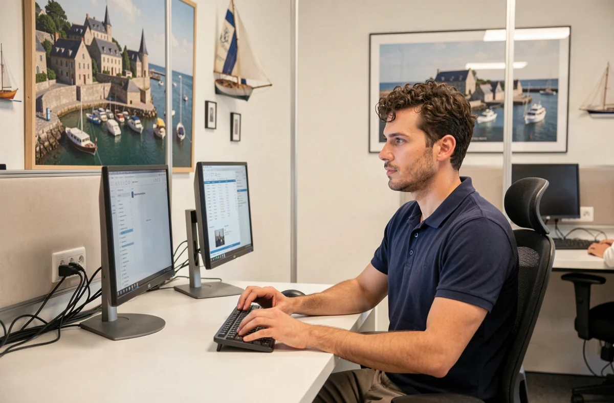 Espace Wojo à Concarneau avec un professionnel travaillant dans une zone de concentration individuelle